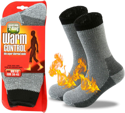 Womens Men Winter Warm Wool Pile Lined Insulated Thermals Socks Thick Boots Heat Socks Cold Weather