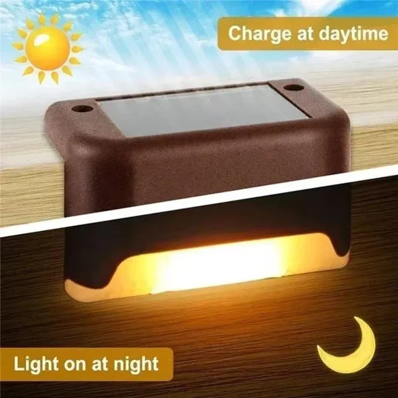 4 Solar LED Bright Deck Lights Outdoor Garden Patio Railing Decks Path Lighting Outdoor Garden Light Deck Lamp Solar Stairs Light