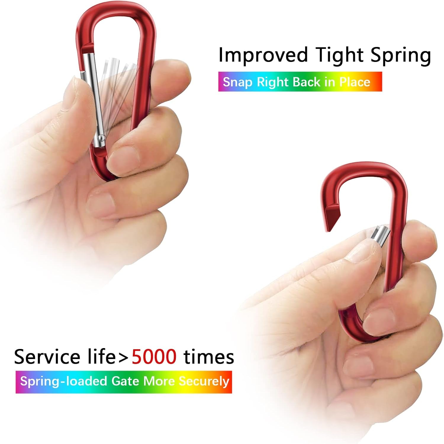 2.28" Small Carabiner Clip Keychain, D Ring Caribeaner Clip, Key Clip Caribeener Multipurpose, Set of 20 Pack