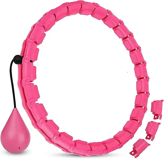 Weighted Hoola Exercise Fit Hoops Plus Size For Weight Loss, 2 In 1 Weight Loss 24 Detachable Knots Fitness Abdomen Equipment Hoops Adjustable Auto-Spinning Ball For Women