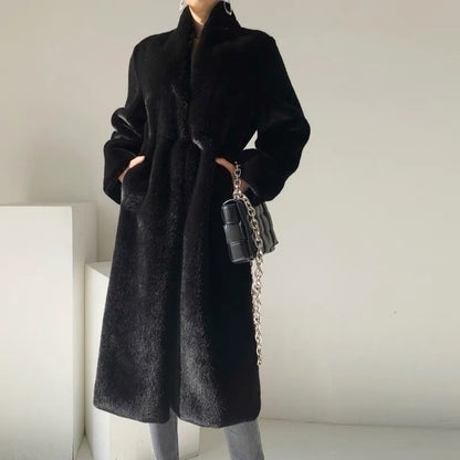 Marten Overcoat black fur coat