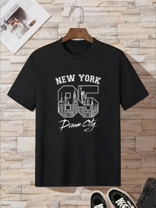 NEW YORK Print Casual Short Sleeve T-shirt