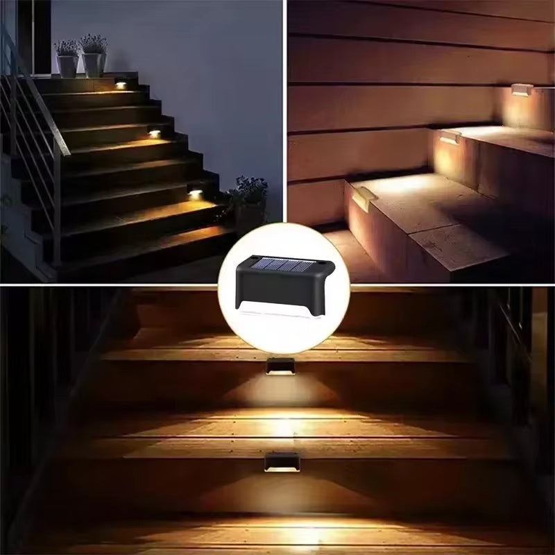 4 Solar LED Bright Deck Lights Outdoor Garden Patio Railing Decks Path Lighting Outdoor Garden Light Deck Lamp Solar Stairs Light