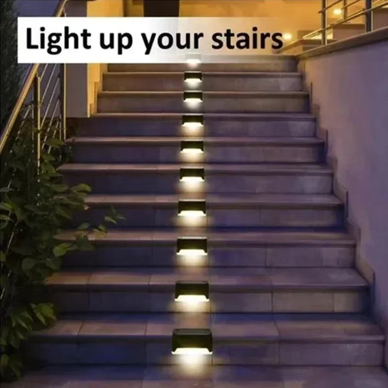 4 Solar LED Bright Deck Lights Outdoor Garden Patio Railing Decks Path Lighting Outdoor Garden Light Deck Lamp Solar Stairs Light