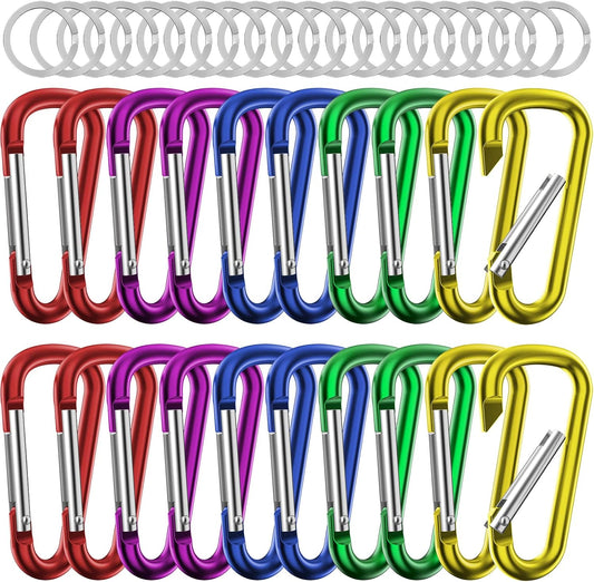 2.28" Small Carabiner Clip Keychain, D Ring Caribeaner Clip, Key Clip Caribeener Multipurpose, Set of 20 Pack