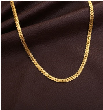 Men Necklace Gold Tone Chain