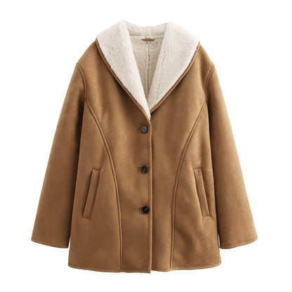 Women's European And American Style French Design Double-sided Half-length Overcoat Jacket