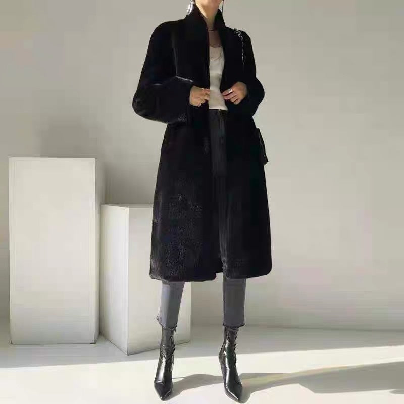 Marten Overcoat black fur coat