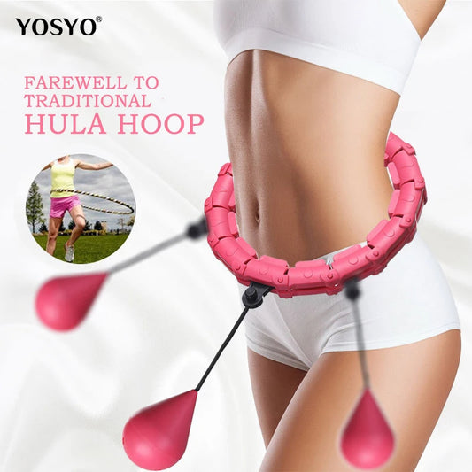 Weighted Hoola Exercise Fit Hoops Plus Size For Weight Loss, 2 In 1 Weight Loss 24 Detachable Knots Fitness Abdomen Equipment Hoops Adjustable Auto-Spinning Ball For Women