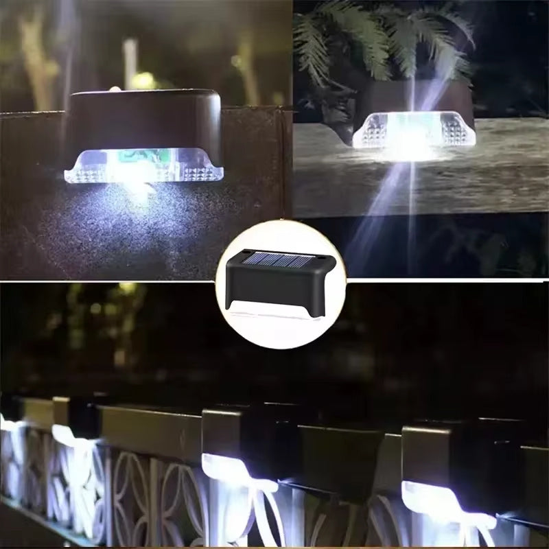 4 Solar LED Bright Deck Lights Outdoor Garden Patio Railing Decks Path Lighting Outdoor Garden Light Deck Lamp Solar Stairs Light