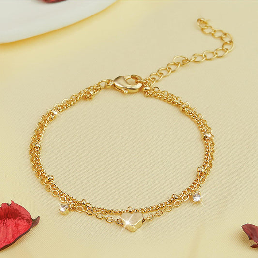 Heart-shaped Zircon Ankle bracelet